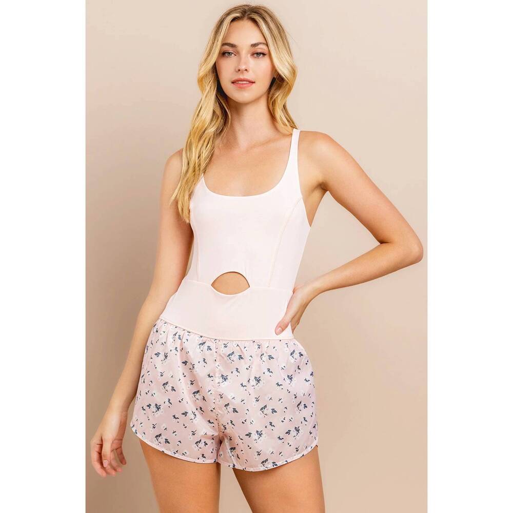 NEW PRETTY FOLLIES sweetest emotion athletic romper in pink